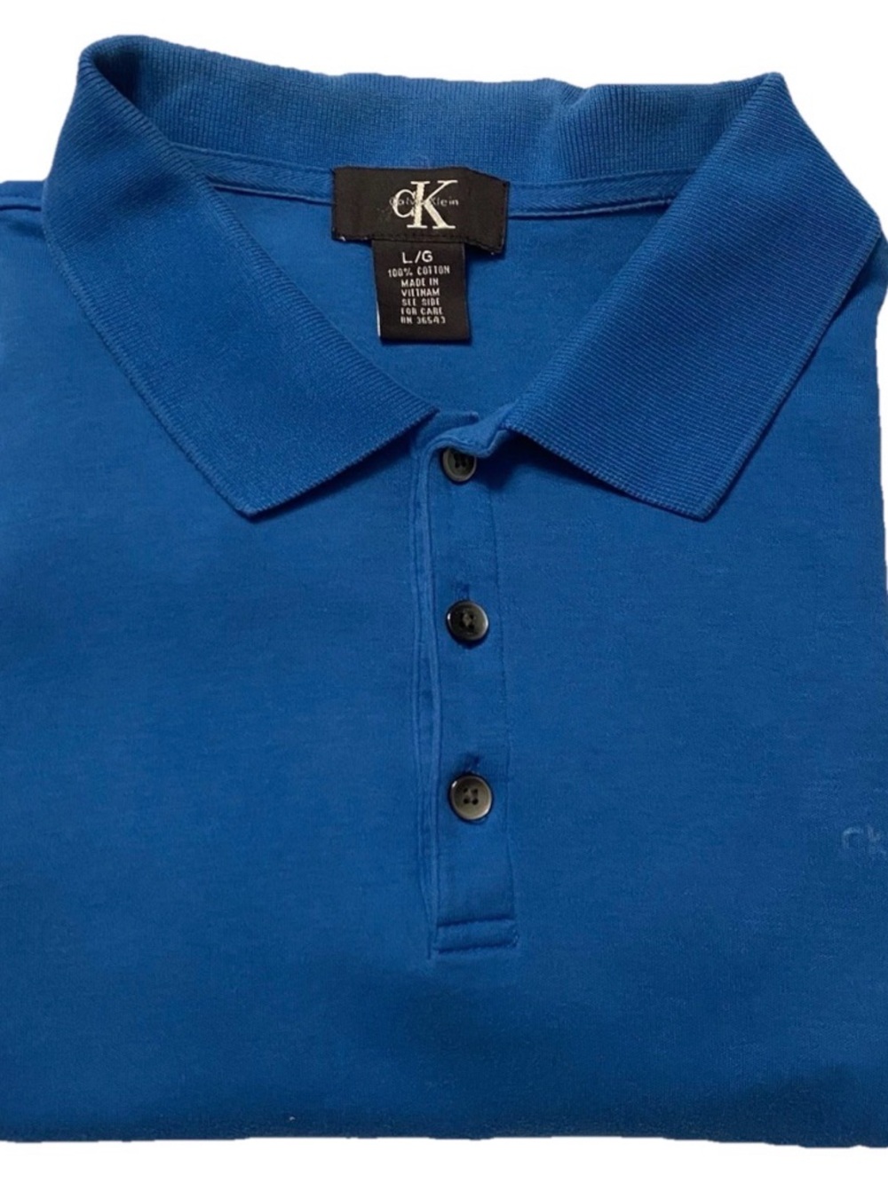 Calvin Klein Men’s Large Royal Blue 100% Cotton Polo Shirt